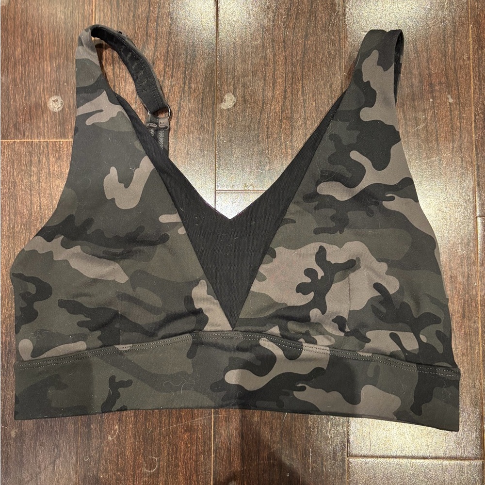 ZYIA Black and Gray Camo Sports Bra